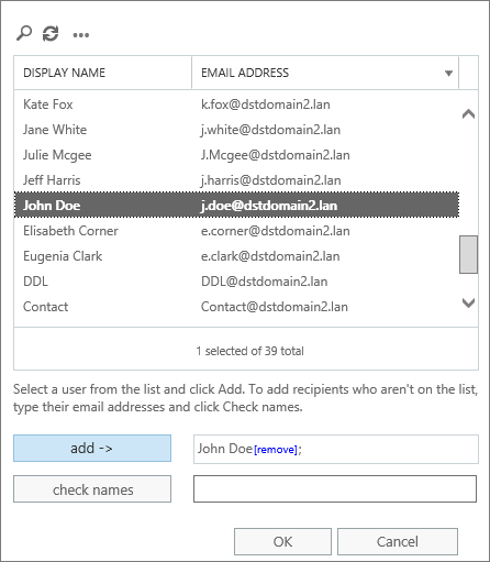 Add a sender to the forwarding rule