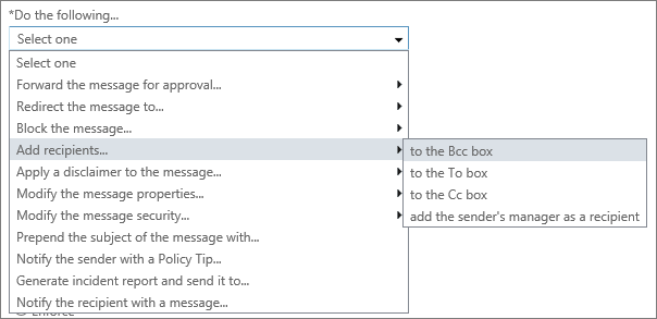 Add recipients to the Bcc box