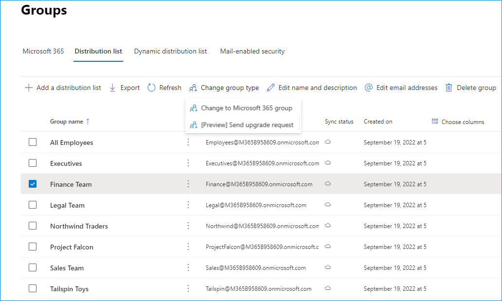 office 365 outlook email distribution list