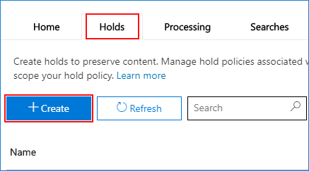 Create eDiscovery holds