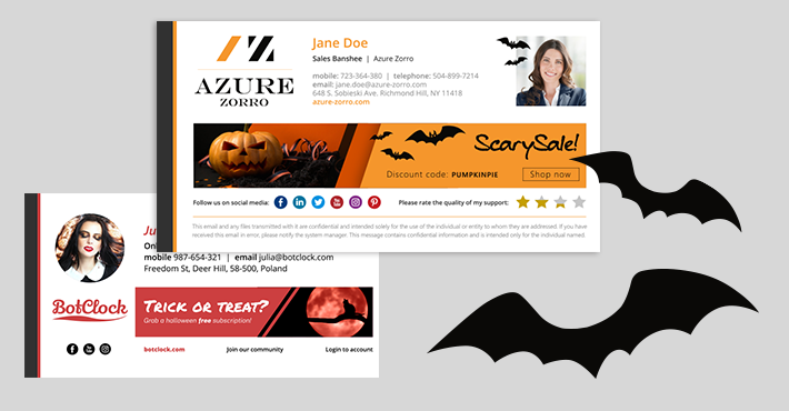 Inspirations for Halloween email signatures