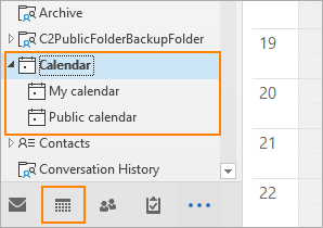 Calendar in Outlook