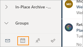 Calendar icon in Outlook