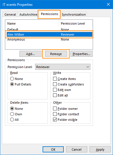 Permissions to a calendar