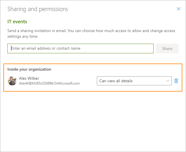 microsoft office 365 calendar permissions