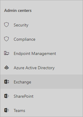 Exchange in admin centers