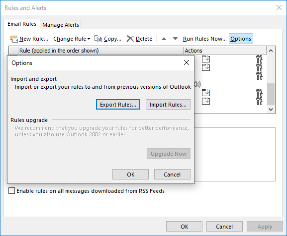 Manage Outlook Rules - Export