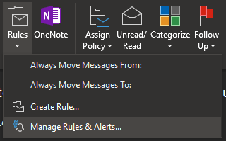 Manage Outlook rules