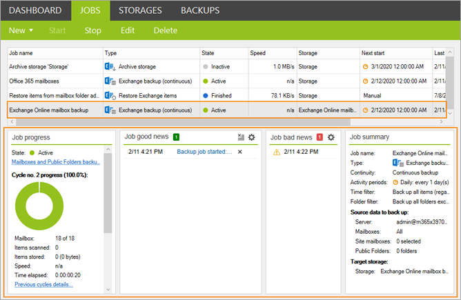 How to back up and protect the Exchange Online mailboxes data