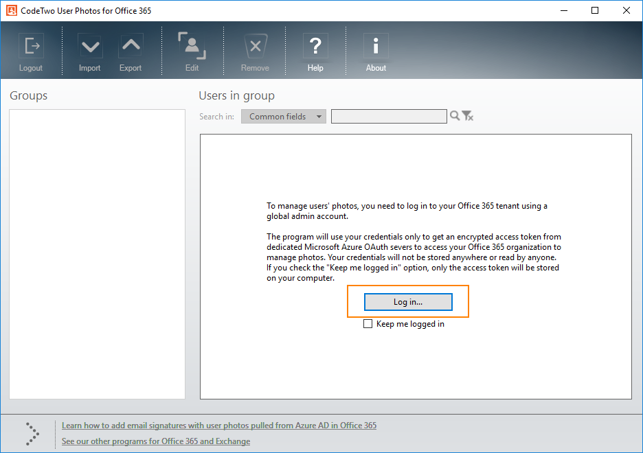 Sign in to your tenant to manage user photos