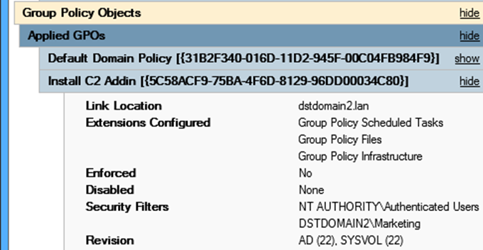 Como verificar a versão de software instalada-gpresult html report