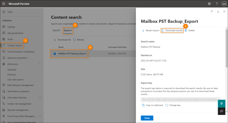 How to export Microsoft 365 mailboxes to PST using PowerShell