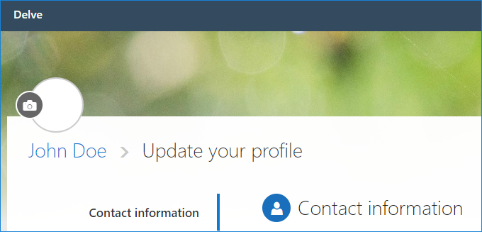 Changing the profile photo in Delve