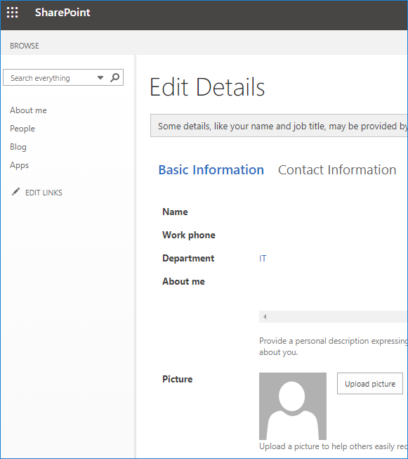 Changing photo in SharePoint Online