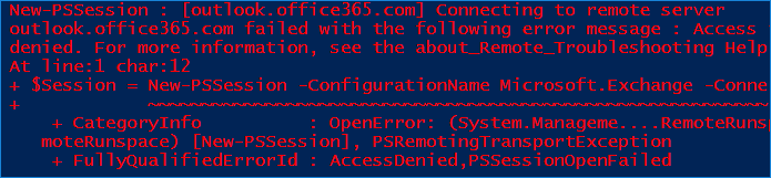 Disable basic authentication Office 365 - remote PowerShell error