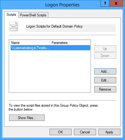 Logon properties Apply