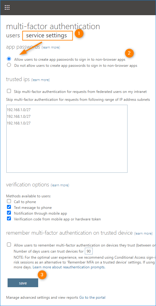 Troubleshooting: Cannot create app password in Office 365