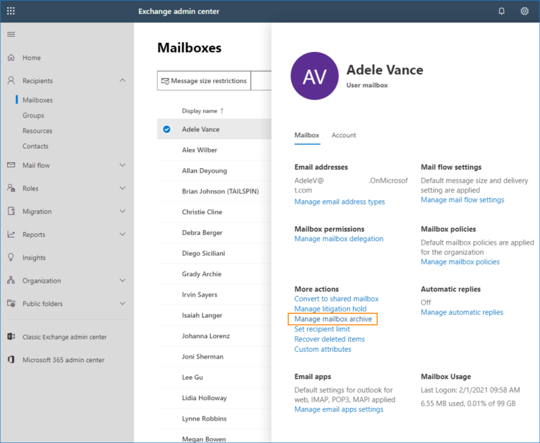 Mailbox size in Microsoft 365 explained