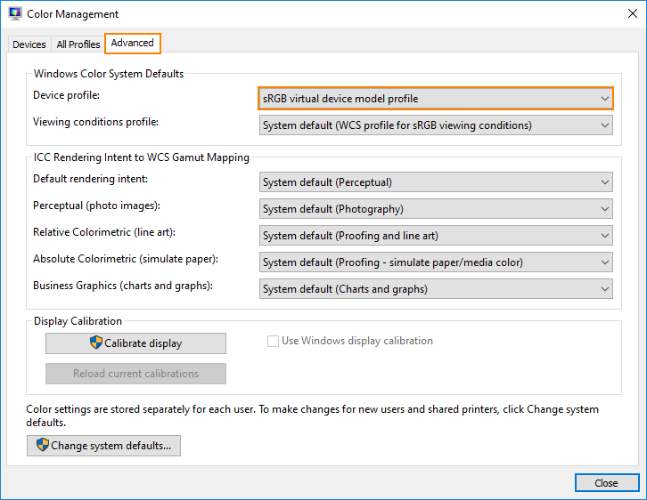 SCVMM 2019 does not start - old device color profile