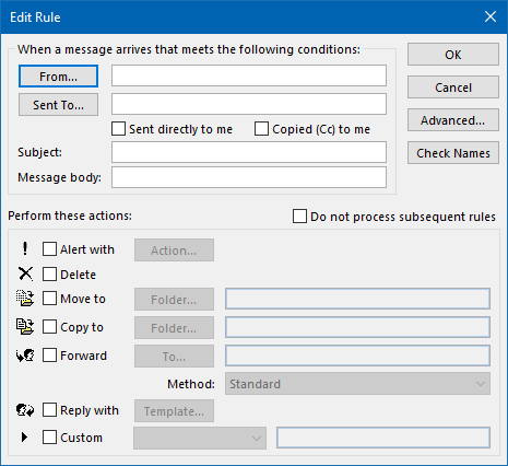 06 - Automatic Reply Rules editor