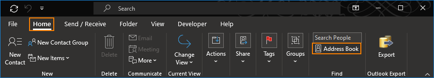 Outlook Address Book