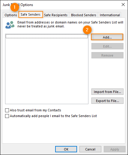 Safe Senders List