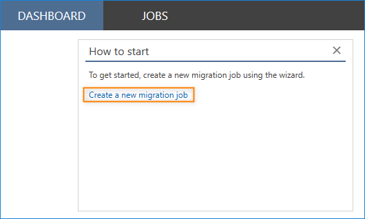 1 - Create new migration job