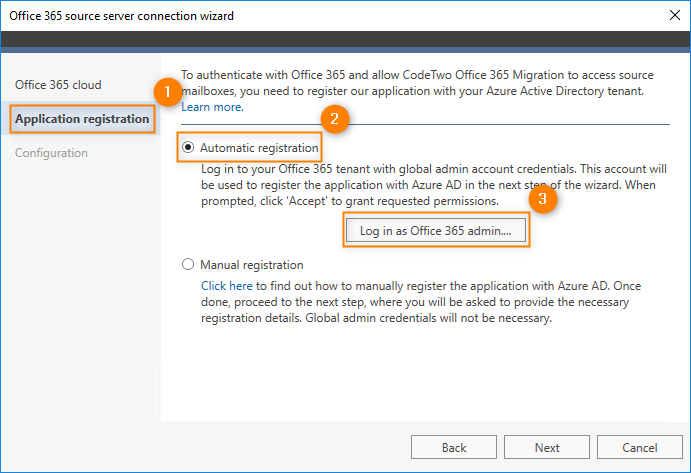 3 - Application registration