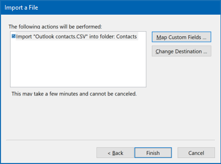 Import Outlook contacts to Outlook - import a file