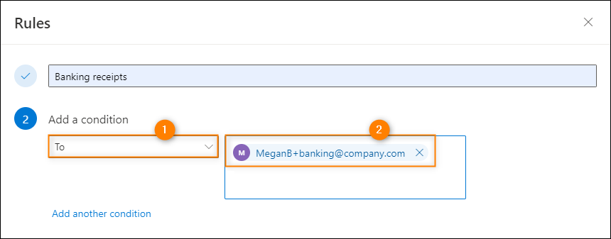 Add a rule condition in Outlook