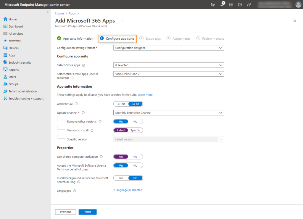 Configure deployment settings in Intune