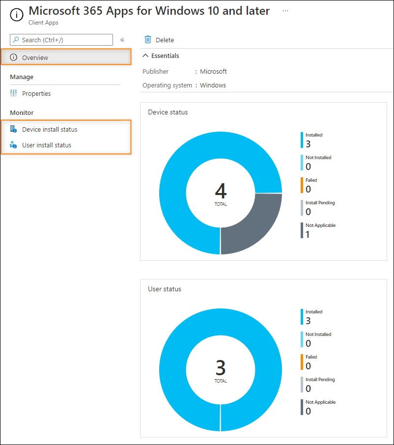 Track the progress of app deployment in Intune