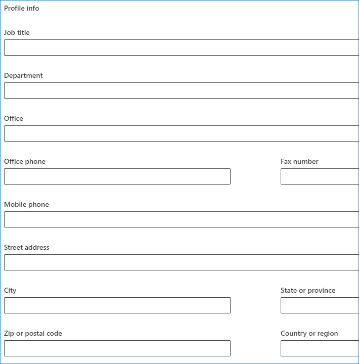 New M365 user mailbox - more profile information