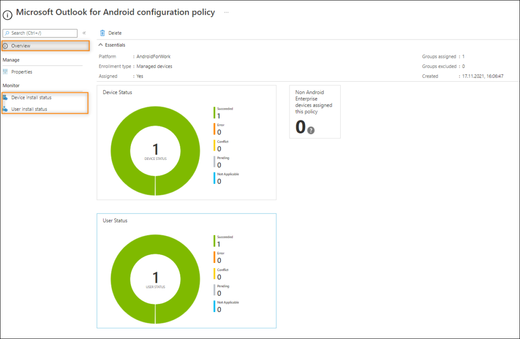Tracking app configuration policy application in Intune