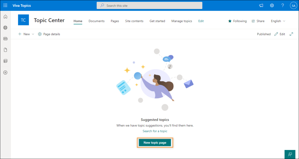 The Viva Topics Center site