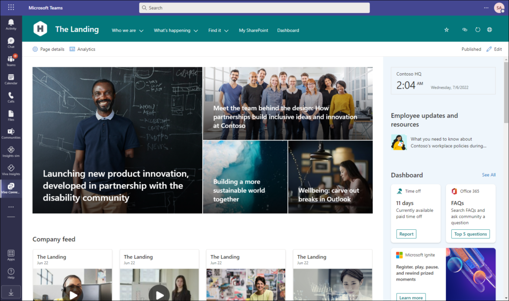 Viva Connections app in Teams