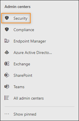 Accessing the Microsoft 365 Defender admin center