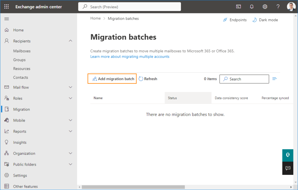 Add IMAP migration batch