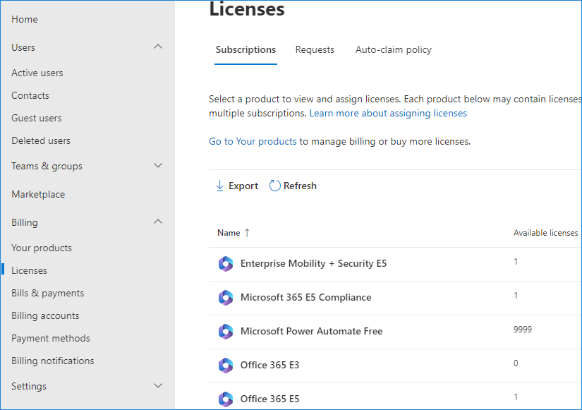 Exchange Online Licenses assignment