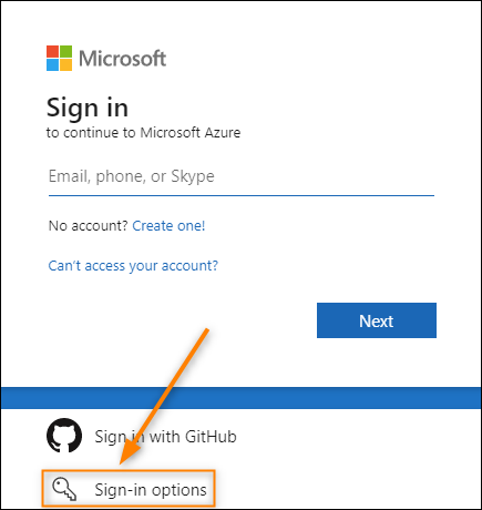 Sign-in options for a Microsoft 365 account.