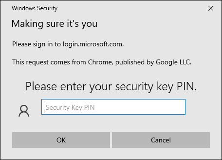 Entering PIN on signing in to Microsoft 365.