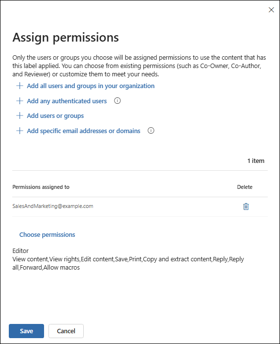 Assigning permissions.