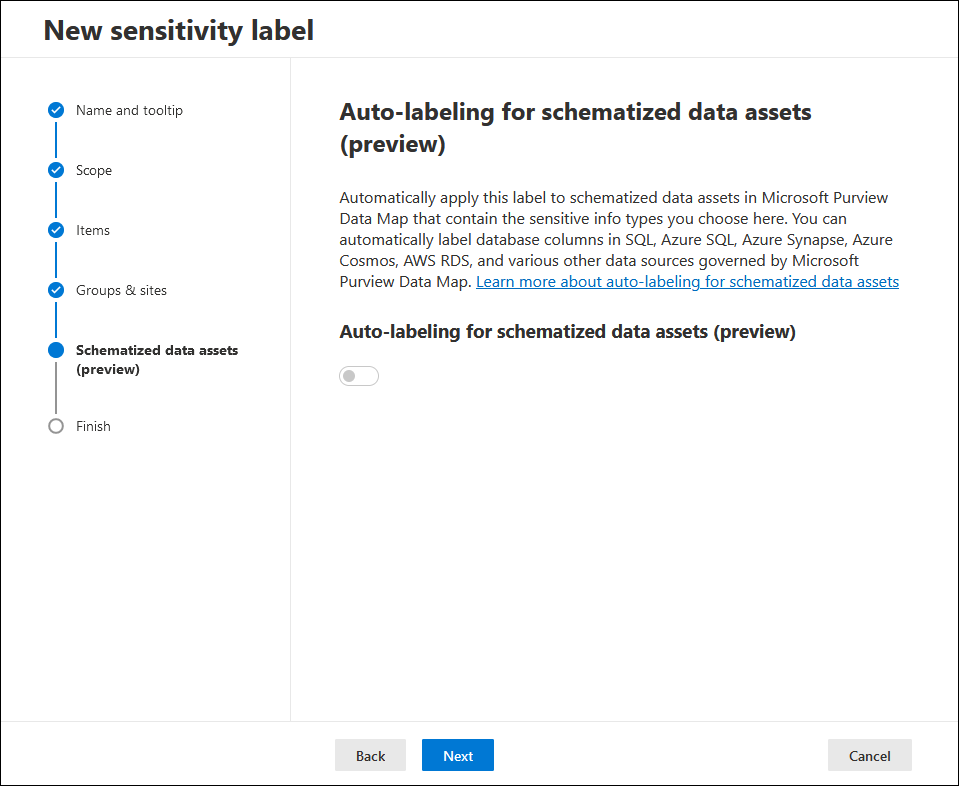 Setting up auto-labeling for database assets.
