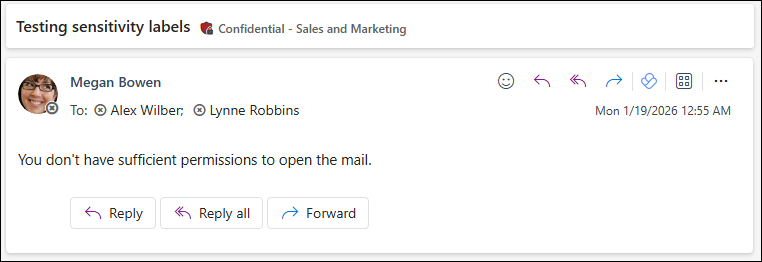 No permissions notification in OWA.