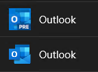 Outlook vs New Outlook icon