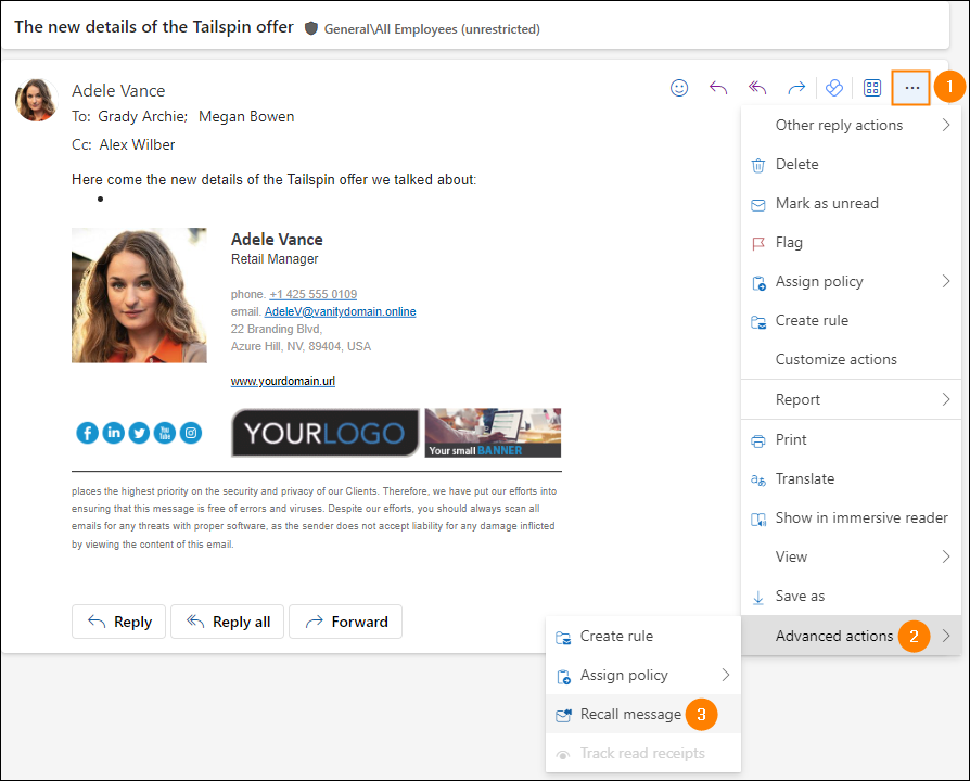 How to recall an email in Outlook on the web (OWA) and the new Outlook for Windows