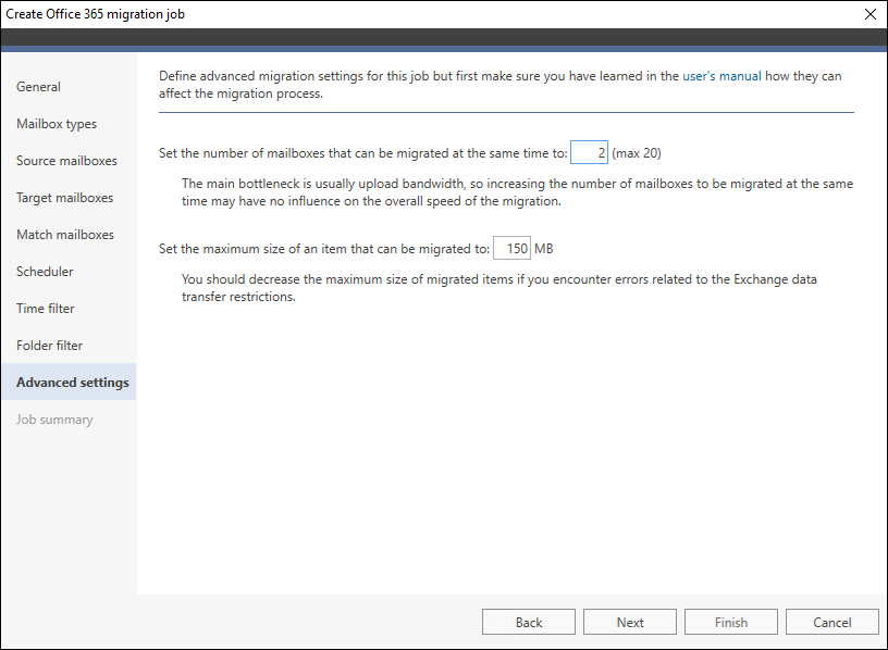 Configuring advanced migration settings in CodeTwo Office 365 Migration