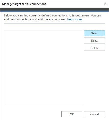 Starting to add a new target connection in CodeTwo Office 365 Migration