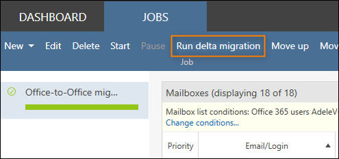 Running delta migration after completing cross-tenant migration