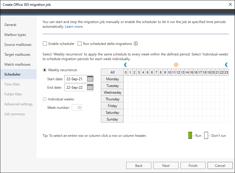 Configuring Scheduler for a cross-tenant migration job